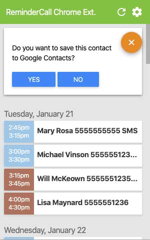 Google Reminder Contacts