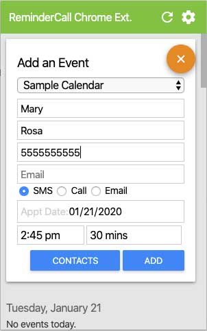 Google Reminder Event Setup